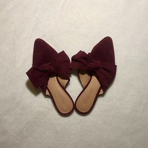 Madewell Remi Bow Mule in Pinot Noir